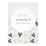 blue brown beige with hearts bd invitation invitations