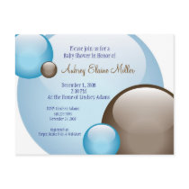 Blue & Brown Bubble Invitation Postcards