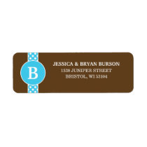 Blue/Brown Dainty Dots Custom Monogrammed Family Custom Return Address Labels