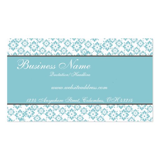 Blue & Brown Decorative Chic Business Cards (front side)
