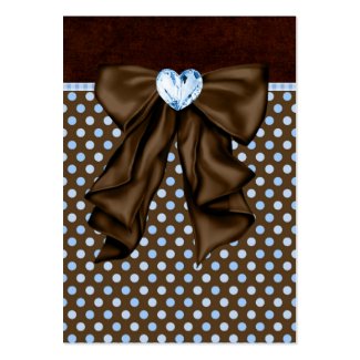 Blue Brown Dots Heart Party Favor Tags profilecard