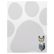Blue Brown Glass Bead Cat Letterhead Design