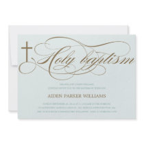 BLUE & BROWN HOLY CROSS | BAPTISM INVITATION