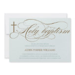 BLUE & BROWN HOLY CROSS | BAPTISM INVITATION