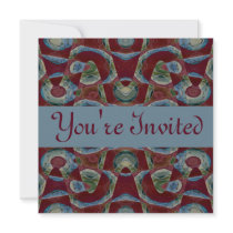 blue brown invitations by DonnaGraysonAbstract blue brown invitations