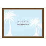 Blue Brown Palm Tree Wedding Invitation