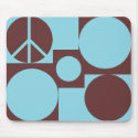 Blue & Brown Peace Dots mousepads by melhi_ Blue & Brown Peace Dots mousepads