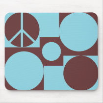 Blue & Brown Peace Dots mousepads by melhi_ Blue & Brown Peace Dots mousepads