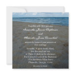 Blue+Brown Sands Beach Wedding Invitations