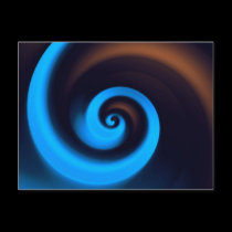 Blue Brown Spiral postcards
