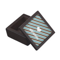 Blue brown stripes little heart modern trinket box premium gift boxes
