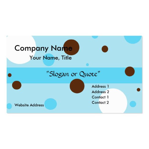 Blue/Brown & White Circles Business Card (front side)
