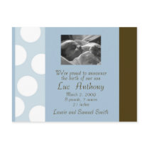 Blue Brown White Dots Postcard (Customizable) by agjanet Blue Brown White Dots Postcard (Customizable)