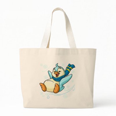 Blue Bruce sliding across ice Tote Bag by neopets