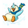 Blue Bruce sliding across ice Tees
