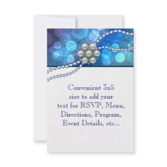 Blue Bubble Pearl RSVP 3x5 All Purpose invitation