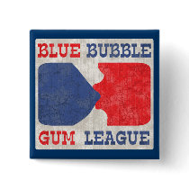 Blue Bubblegum League Pinback Button