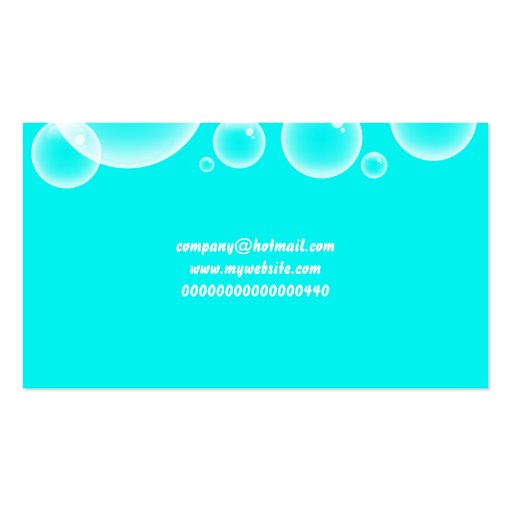 Blue Bubbles, Company Name Business Card Template (back side)