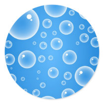 Blue Bubbles Round Stickers