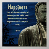 Blue Buddha Statue Square Poster Customizable