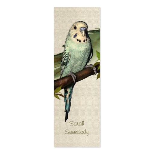Blue Budgie Art Skinny Profile Card Business Card Template (front side)