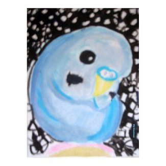 Blue Budgie Under the Stars print