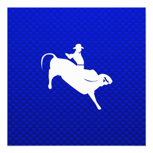 Blue Bull Rider Custom Invitation
