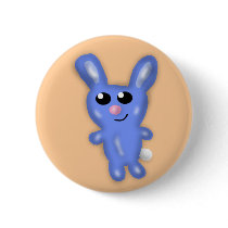 Blue Bunny Button