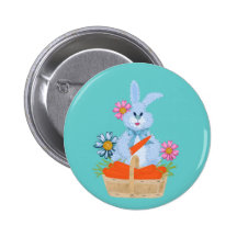 Blue Bunny Button