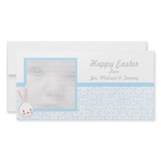 Blue Bunny Easter Photo Cards photocard