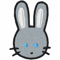 blue bunny face embroidered shirts