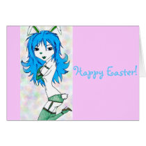 Blue Bunny Girl Cards