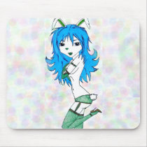Blue Bunny Girl mousepads by KrisT33s Blue Bunny Girl mousepads