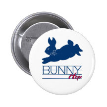 Blue Bunny Hop Pinback Buttons