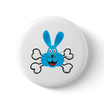 blue bunny Skull and Crossbones buttons