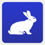 Blue Bunny Square Stickers