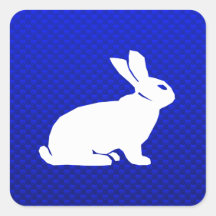 Blue Bunny Square Stickers