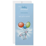Blue Bunny with Colored Baloons Baby Shower
