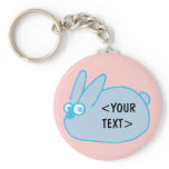 Blue Bunny, <YOUR TEXT> keychains