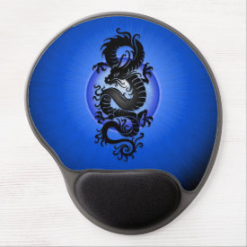 Blue Burst Chinese Dragon Gel Mouse Pad