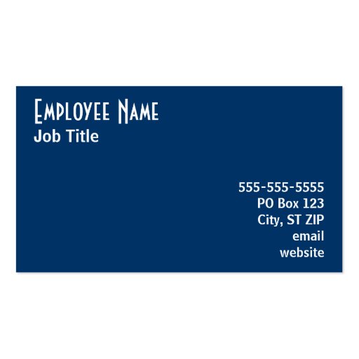 Blue Business Card (back side)