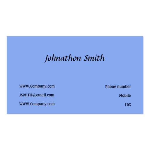 Blue Business Card Templates (back side)