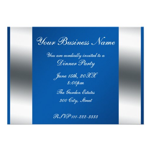 Blue Business invitation