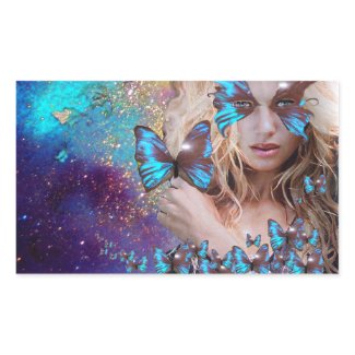 BLUE BUTERRFLY BEAUTY MAKEUP ARTIST zazzle_sticker