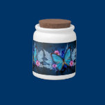 Blue Butterflies and pink Daisies Candy Jar candy jars