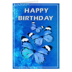 Blue butterflies fantasy card