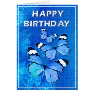 Blue butterflies fantasy card