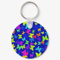 Blue Butterflies Keychain by emele2 Blue Butterflies Keychain