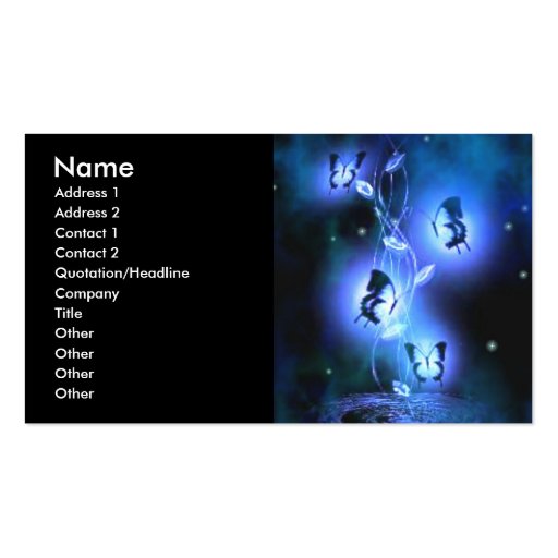 Blue Butterflies Profile Card Business Card (front side)