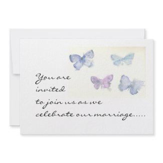 Blue Butterflies Wedding Invitation invitation